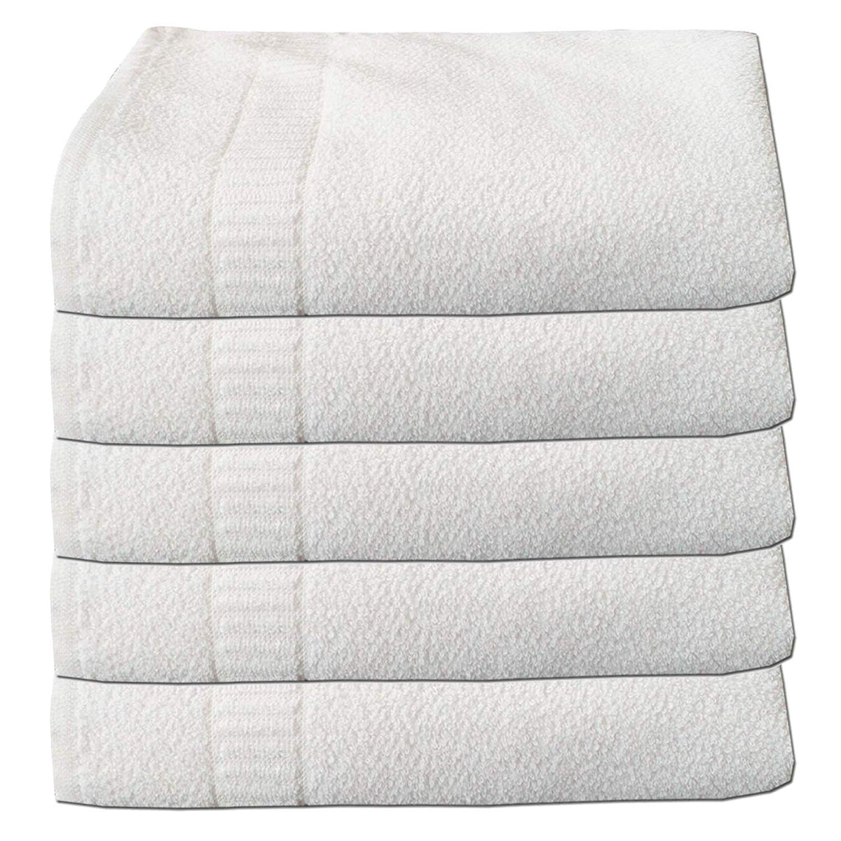 Heart Home 100% Cotton 5 Pieces Full Size Bath Towel 27" x 54" (White)- (CTHH03717)