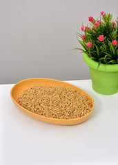 Heart Home 3 Pieces Plastic Small Oval Design Bowl for Serving Snacks, Salad, Food (Multi)-HEART11103