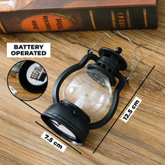 Homestic Pack of 4 LED Lantern Lamp|Battey Operated|Flameless Yellow Light|Safe & Easy to Maintain|Diwali Lights for Home Decoration,Along with Other FestivitiesB0-003A|Black