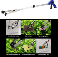 Kuber Industries Extending Garbage Picker|Foldable Helping Hand Tool| Excellent Grip Handle with Lock Latch (Red)