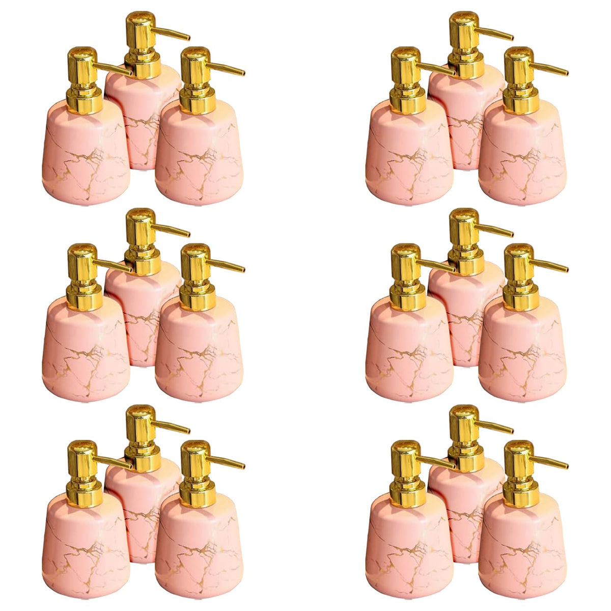 Kuber Industries Liquid Soap Dispenser | Handwash Soap Dispenser | Soap Dispenser for Wash Basin| Bathroom Dispenser Bottle | 18 Piece | Pack of 6 | 260 ml | JY00099PK | Pink