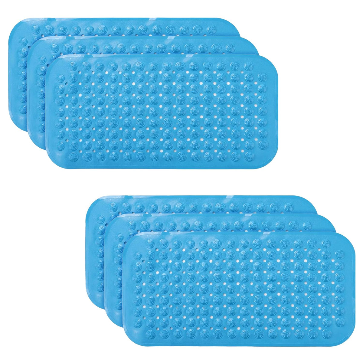Kuber Industries Bath Mat | PVC Bathroom Mat | Shower Bath Mat | Floor Tub Mat | Bathroom Mud Mat | Anti-Skid Shower Bathroom Mat | M-YSD-35B |Pack of 6| Dark Blue