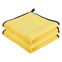 Kuber Industries Cleaning Towel | Reusable Cleaning Cloths for Kitchen | Duster Towel for Home Cleaning | 400 GSM Cleaning Cloth Towel with Hanging Loop | 40x40 | Pack of 2 | Yellow