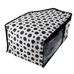 Kuber Industries Exclusive Polka Dots 12 Pieces Non Woven Blouse Cover Set (Black & White) -CTLTC38085