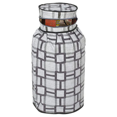 Kuber Industries PVC Square Print Waterproof and Dustproof Cylinder Cover For Home & Kitchen (Grey)