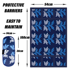 Heart Home Fridge Top Cover & Handle Cover Set | Fridge Top & Handle Cover Set | Refrigerator Cover & Handle Cover Combo Set | Leaf Kniting Fridge & Handle Cover | Blue