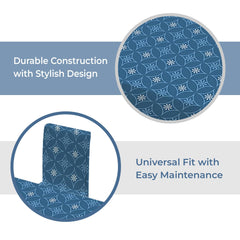 Kuber Industries Set of 7 Waterproof & Oil Repellent Dining Table Chair Cover 6 Seater Full Set | Washable & Dustproof Table & Seat Cover Protector Slipcover for Home | Blue Floral
