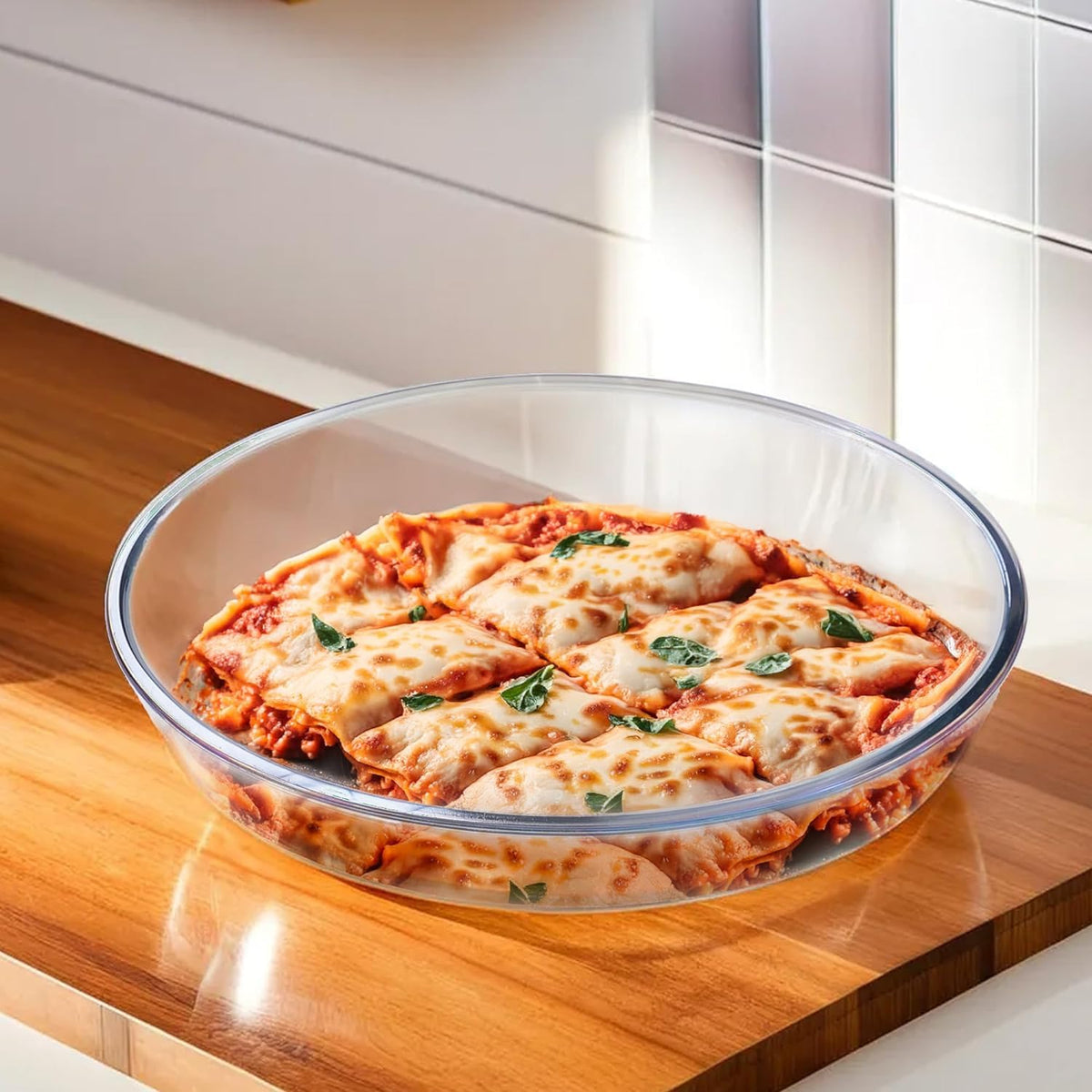 Heart Home 1600 ml Borosilicate Glass Baking Tray | Transparent Microwave Oven Safe Utensils | Oval Bread Moulds for Baking | Dishwasher & Freezer Safe | Multipurpose use Serving Tray