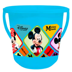 Kuber Industries Disney Mickey Minnie Print Multipurpose Plastic Bucket,16 LTR (Blue & Black)-Pack of 2 -HS_35_KUBMARTS17862
