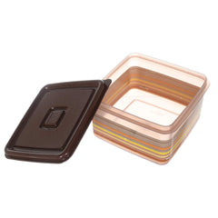 Heart Home Pixel Plastic Food Storage Containers with Lids, BPA-Free, Safe for Dishwasher, Microwave, Freezer,850 ML(Brown)-Pack of 2-HHEART16382