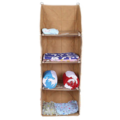 Kuber Industries Cotton Four Cabinet Hanging Baby Almirah (Gold)-CTKTC13371