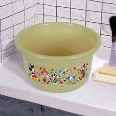 Kuber Industries Disney Bath Tub | Versatile Utility Gaint Tub | Plastic Bath Tub for Baby | Clothes Washing Tub for Bathroom | Feeding Pan Tub | TUB-25 LTR | Pack of 2 | Beige
