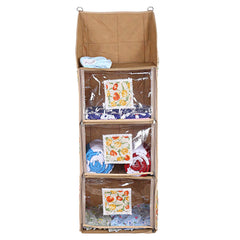 Kuber Industries Cotton Four Cabinet Hanging Baby Almirah (Gold)-CTKTC13371