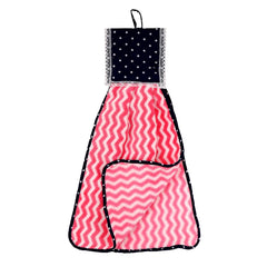 Heart Home Napkin | Washbasin Hanging Napkin | Kitchen Towel with Ties | Napkin for Kitchen | Zig Zag Napkin for Bathroom | Hand Towel for Kitchen | Pack of 3 | Pink