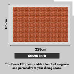 Heart Home Dining Table Cover | PVC Table Cloth Cover | 6-Seater Table Cloth | Table Protector Cover | Table Cover for Dining Table | Wooden Check Table Cover | 60x90 Inch | DTC | Brown