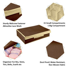 Heart Home Multipurposes Non Woven Drawer Organizer/Foldable Storage Box (Brown)