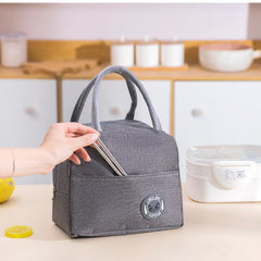 Homestic Lunch Bag | Lunch Bag for Office | Lunch Bag for College | Reusable Lunch Bag | Lunch Bag for Adults | Tiffin Lunch Bag with Handle | Plain | LYN12-NVY | Navy Blue