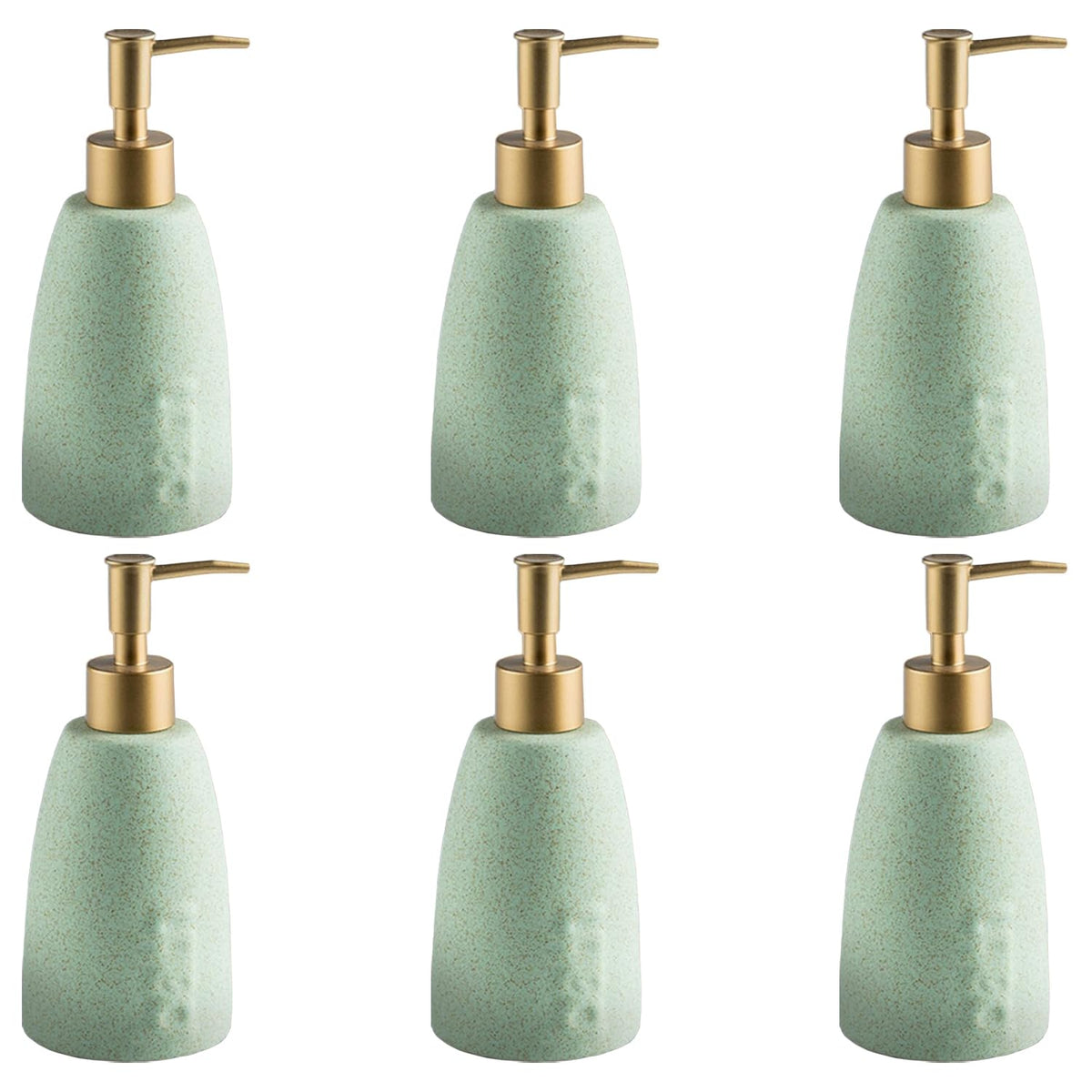 Kuber Industries Liquid Soap Dispenser | Handwash Soap Dispenser | Soap Dispenser for Wash Basin | Shampoo Dispenser Bottle | Bathroom Dispenser Bottle | 6 Piece | Pack of 2 | ZX044GN | 320 ml | Green
