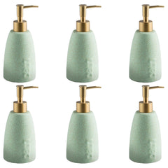 Kuber Industries Liquid Soap Dispenser | Handwash Soap Dispenser | Soap Dispenser for Wash Basin | Shampoo Dispenser Bottle | Bathroom Dispenser Bottle | 6 Piece | Pack of 2 | ZX044GN | 320 ml | Green