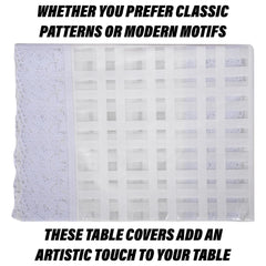 Heart Home Center Table Cover | PVC Table Cloth Cover | 4 Seater Table Cloth | Self Check Table Cover | Table Protector | Table Cover for Center Table | 40x60 Inch | CTC | White