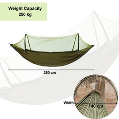 Kuber Industries Pack of 6 Camping Hammock with Mosquito Net | Portable Hammocks with Tree Straps | Swing Sleeping Hammock Bed with Net | Nylon Hammock for Indoor - Outdoor | Green