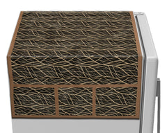Heart Home Animal Texture Design PVC Fridge Top Cover with 6 Utility Side Pockets (Brown)-HS_38_HEARTH21072, Standard