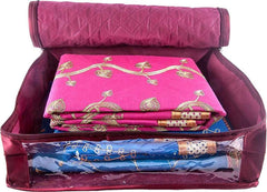 Kuber Industries 6 Piece Rexine Saree Cover Set, Maroon (KUBC102)