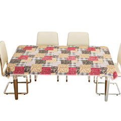 Heart Home Dining Table Cover | PVC Table Cloth Cover | 6-Seater Table Cloth | Table Protector Cover | Table Cover for Dining Table | Barik Flower Table Cover | 60x90 Inch | DTC | Black