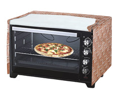 Heart Home PVC Wooden Check Printed Microwave Oven Cover, Dustproof Machine Protector Cover,30 LTR. (Brown)-HS43HEARTH25990