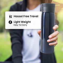 Kuber Industries LeakProof Insulated Stainless Steel Water Tumbler Bottle for Men's | Water Bottle for Office & Kids | Ideal for Gym, Home, Hiking & Travel | CO230201C-Navy