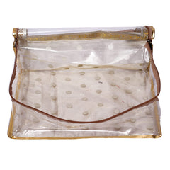 Kuber Industries Dot Printed Transparent PVC Rectangular Saree Cover/Storage Bag Organiser For Wardrobe (Gold)