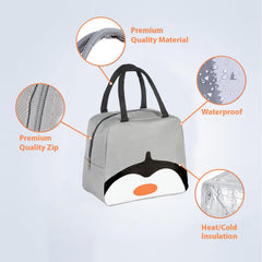 Kuber Industries Pack of 3 Lunch Bag | Lunch Bag for Office | Lunch Bag for College | Reusable Lunch Bag | Lunch Bag for Adults | Tiffin Lunch Bag with Handle | Printed | LYN11-GRY | Grey