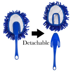 Kuber Industries Car Duster | Cleaning Duster with Handle | Dust Cleaning Brush | Kitchen Cleaning Brush | Car Dashboard Brush | Dry-Wet Cleaning Brush | Small | Pack of 2 | Blue