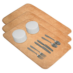 Kuber Industries Dish Dry Mat | Microfiber Drying Mat | Kitchen Drying Mat | Self Dish Dry Mat | Water Absorbent Kitchen Mat | Embossed Dish Dry Mat | 50x70 | Pack of 3 | Golden