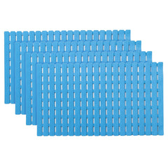Kuber Industries Bath Mat | PVC Bathroom Mat | Shower Bath Mat | Floor Tub Mat | Bathroom Mud Mat | Anti-Skid Shower Bathroom Mat | JL-01A |Pack of 4| Blue