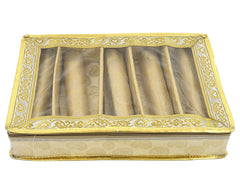 Heart Home Feather Design Laminated 5 Rod Box, Organizer For Bangle, Watches, Bracelets, Jewellery With Tranasparent Top - Pack of 2 (Gold)-47HH0188