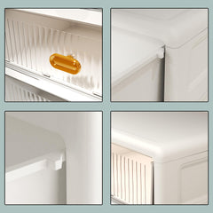 Kuber Industries (Set of 5) Single Door Cupboard for Clothes with 360 Degree Wheels - Thin Plastic Almirah for Baby Items, Kids Toys, Storage - White