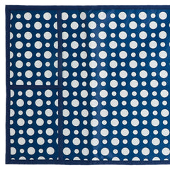 Heart Home Dot Printed PVC Microwave Oven Top Dust Oil Proof Cover, Protective Cover with 4 Utility Pockets (Blue)