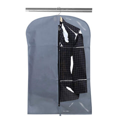 Heart Home 6 Pieces Half Transparent Non Woven Men's Coat Blazer Suit Cover (Grey & Maroon) - HEART6042, Standard