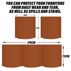 Heart Home Sofa-Center & Dining Table Cover Set | Quilted Sofa-Center & Dining Table Cover Combo | 5 Seater Sofa with Center-Dining Table Cover Set | Brown