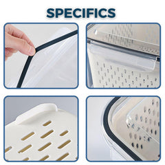 Kuber Industries 20 Pcs Food Containers | Storage Box for Fridge |Vegetable Fruit Boxes | Refrigerator Storage Box | Containers With Airtight Lid | Strainer Basket | HXP00287 | Transparent |Pack of 5