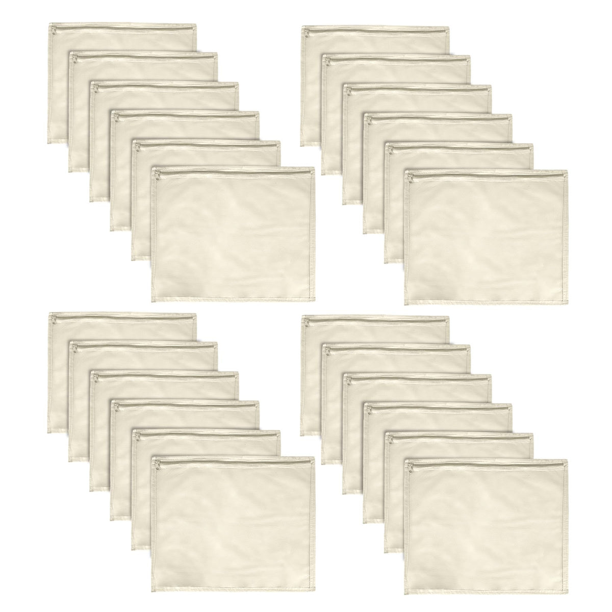 Heart Home Saree Cover | Clothes Storage Bag | Single Packing Saree with Zip Closure | Wardrobe Organizer | Cloth Stoarge Organizer | Plain Saree Cover | Pack of 24 | Cream