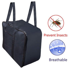Kuber Industries Rexine Jumbo Attaché Travel Blanket Cover | Travel Duffle|Storage Carrying Bag|Travel Multi-Purpose Bag|Size 58 x 48 x 34 CM (Black)|Convenient and Stylish Travel Organizer