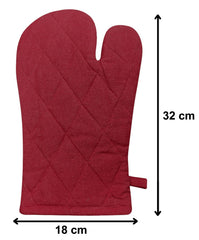 Kuber Industries Cotton Microwave Oven Gloves, Set of 4 (Maroon)-HS40KUBMART23982