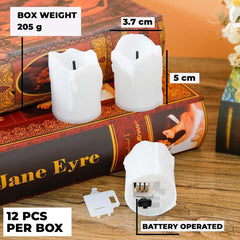 Kuber Industries Pack of 2 LED Candles for Home Decoration |Battey Operated |Flameless Yellow Light |Diwali Lights for Home Decoration, Along with Other Festivities & Parties|B0-051703A|Set of 12