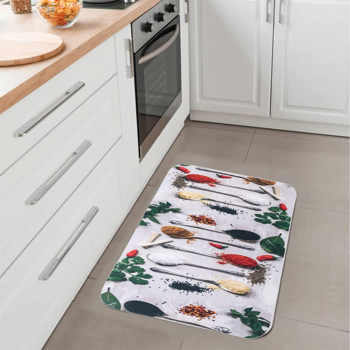 Heart Home PVC Kitchen Floor Mat|Anti-Skid Backing|Mats For Kitchen Floor |Easily Washable|Idol For Home, Kitchen Entrance| CF-220817 | Multi