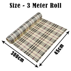 Heart Home Shelf Liner | Kitchen Cabinet Shelf Protector | Kitchen Liners for Cabinets and Drawers | Drawer Liner Mat | Check-Design Shelf Liner Cabinet Mat | 3 MTR | Cream