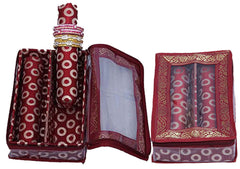 Kuber Industries 2 Pieces Wooden Two Roll Bangle Box Set, Maroon (COMBNG09), (Model: VACOMBNG009)