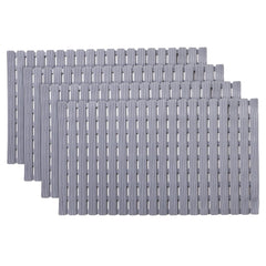 Kuber Industries Bath Mat | PVC Bathroom Mat | Shower Bath Mat | Floor Tub Mat | Bathroom Mud Mat | Anti-Skid Shower Bathroom Mat | JL-01B |Pack of 4| Gray
