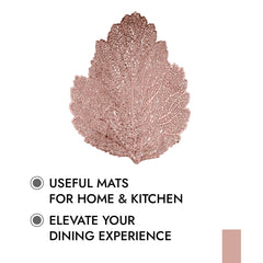 Heart Home Placemat | Placemats for Dining Room | Designer Table Mat Set | Placemats for Kitchen Table | Side Table Placemats | Patta Shape Placemat | 6 Piece Set | Copper